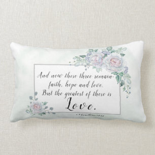 Coussin Rectangle 1 Corinthiens 13:13 Foi Espérance Amour, Verset Bi
