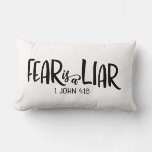 Coussin Rectangle 1 Jean 4:18 La Peur Est Un Menteur