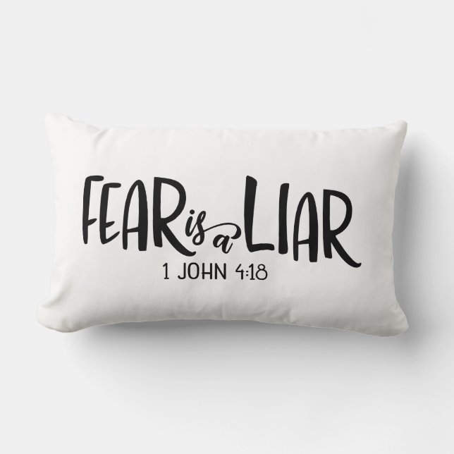 Coussin Rectangle 1 Jean 4:18 La Peur Est Un Menteur (Recto)