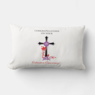 Coussin Rectangle 25e anniversaire de l'Ordination du prêtre Croix n
