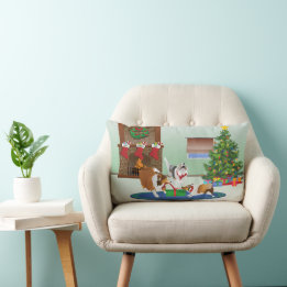 Coussin Rectangle 3 Étagères Unwrap A Cadeau, Vert, Vacances De Noël