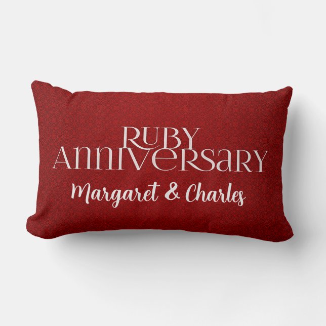 Coussin Rectangle 40th Ruby Wedding Annivsersary (Recto)