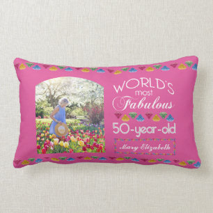 Coussin Rectangle 50e anniversaire des plus fabuleux gemmes rose