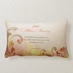 Coussin Rectangle 50e anniversaire du Mariage, Seigneur bénisse et g
