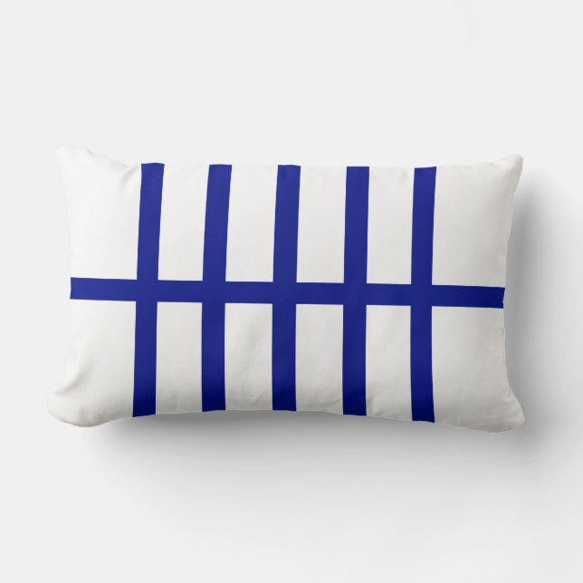 Coussin Rectangle 5 lignes bleues biscuites (Recto)