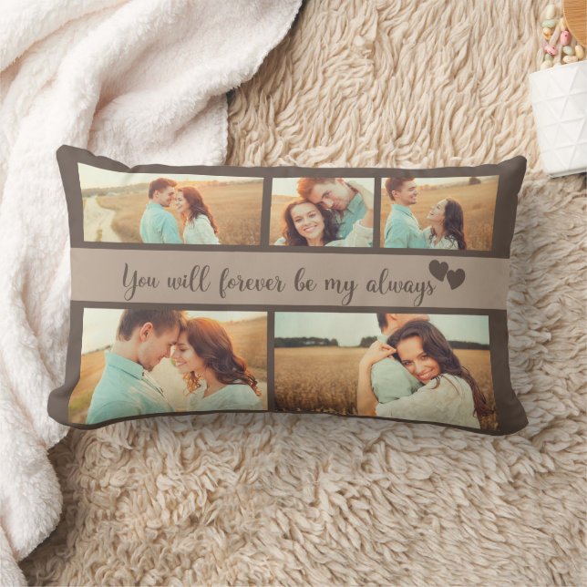 Coussin Rectangle 5 Photo Engagement Amour Citation de Mariage (Couverture)