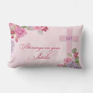 Coussin Rectangle 60e anniversaire de la vie religieuse Nonne cathol