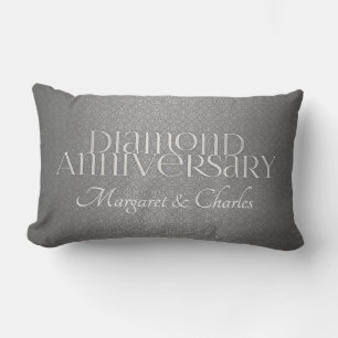 Coussin Rectangle 60e anniversaire de mariage de diamant