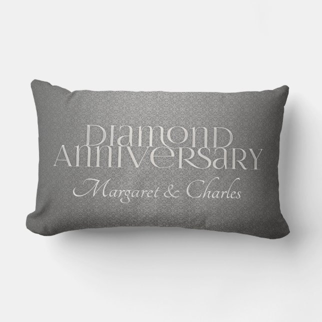 Coussin Rectangle 60e anniversaire de Mariage diamant (Recto)