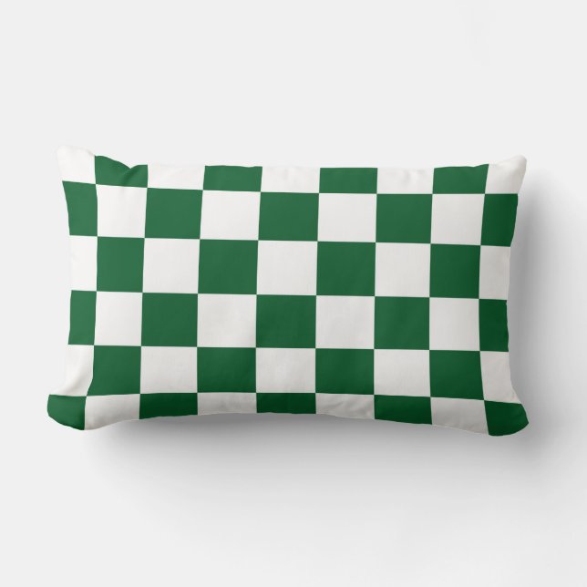 Coussin Rectangle à damiers vert et blanc (Recto)