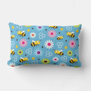 Coussin Rectangle Abeille & Fleurs