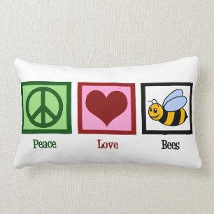 Coussin Rectangle Abeilles d'amour de paix