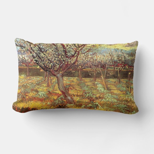 Coussin Rectangle Abricotiers en fleurs par Van Gogh (Recto)