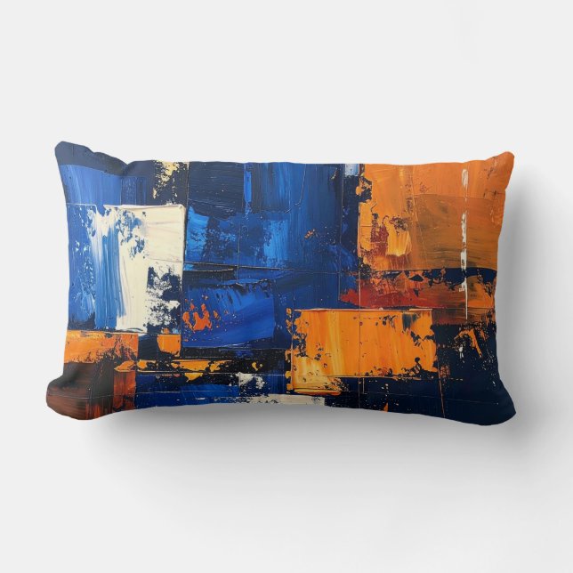 Coussin Rectangle Abstract Expressionist Pillow Cover Design (Recto)