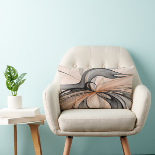 Coussin Rectangle Abstrait Anthracite Grey Sienna Art moderne fracta