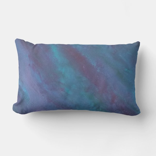 Coussin Rectangle Abstrait Blue-Ombre | Turquoise Turquoise violet v (Recto)