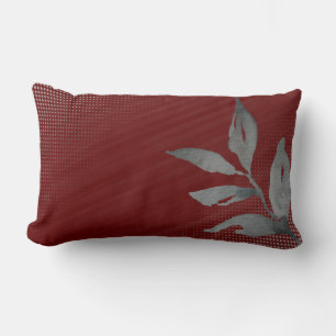 Coussin Rectangle Abstrait d'aquarelle simple de bordeaux et gris