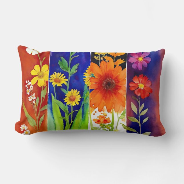 Coussin Rectangle Abstrait floral (Recto)