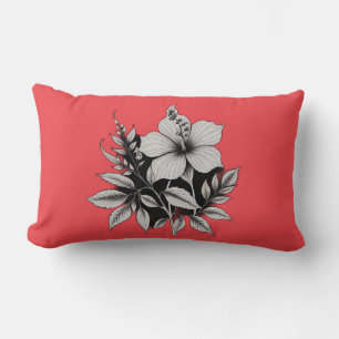 Coussin Rectangle abstrait floral