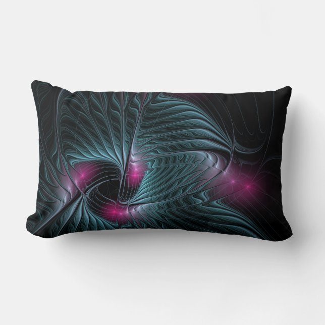 Coussin Rectangle Abstrait Imaginaire coloré fractal (Recto)
