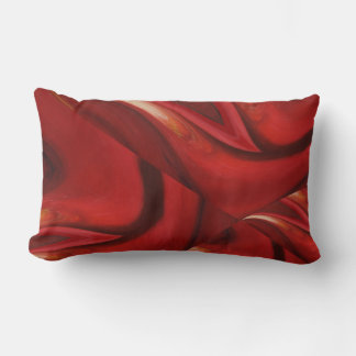 Coussin Rectangle Abstrait moderne rouge foncé