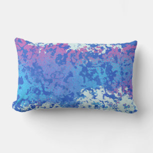 Coussin Rectangle Abstrait rose et bleu