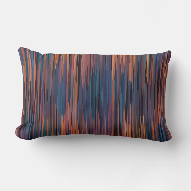 Coussin Rectangle Abstrait rose, orange, bleu et violet (Recto)