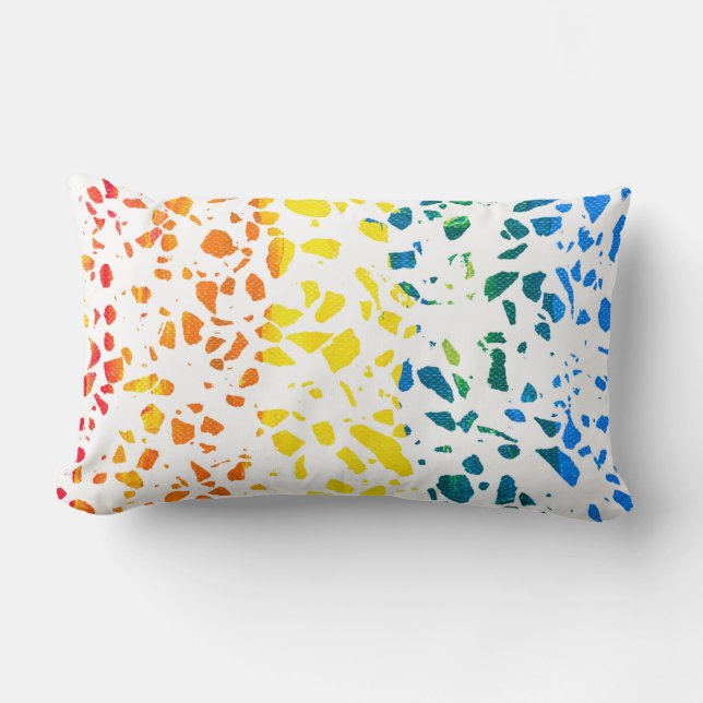 Coussin Rectangle Abstrait Terrazzo Mosaic coloré Rainbow Motif (Recto)