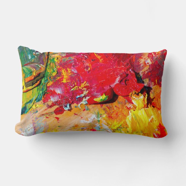 Coussin Rectangle Abstraite De Palette Artiste (Recto)