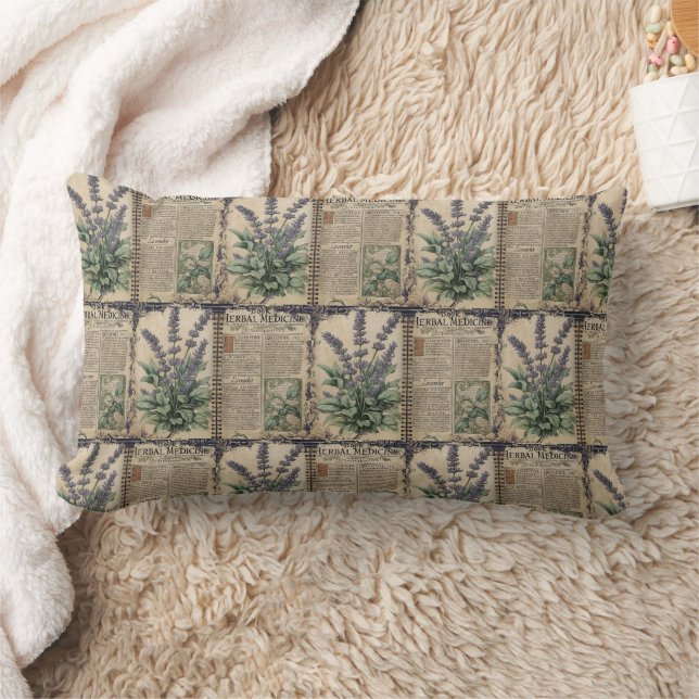 Coussin Rectangle Accent botanique vintage de lavande (Couverture)