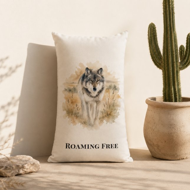 Coussin Rectangle Accent de pièce Wolf Trail Southwest (Créateur téléchargé)