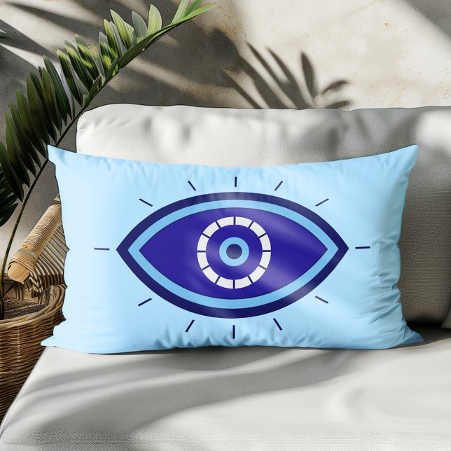 Coussin Rectangle Accoudoir décoratif bleu œil du mal Boho  (Créateur téléchargé)
