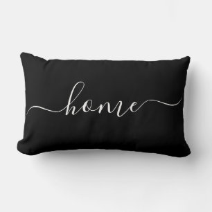 Coussin Rectangle Accueil Citation Calligraphie Typographie Noir & B