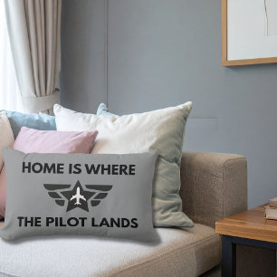 Coussin Rectangle Accueil drôle est où le pilote atterrit l'avion Bi