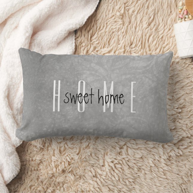 Coussin Rectangle Accueil Sweet Home Grey Rustique Antiquité Shabby (Couverture)
