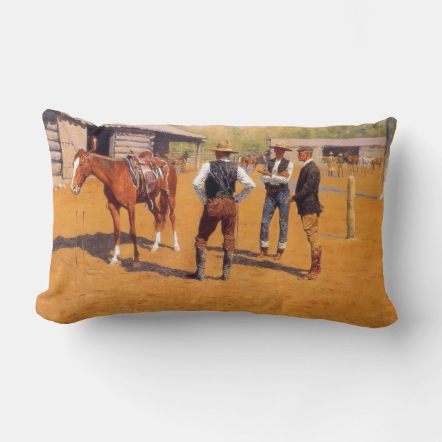 Coussin Rectangle Acheter des poneys Polo dans l'Ouest américain (Recto)