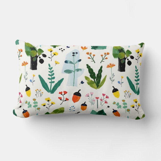 Coussin Rectangle Acorn Forest Village Lumbar Cushion (Recto)