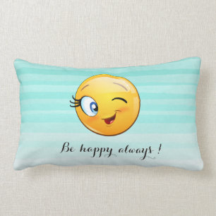 Coussin Rectangle Adorable Winking Emoji Face-Be heureux toujours