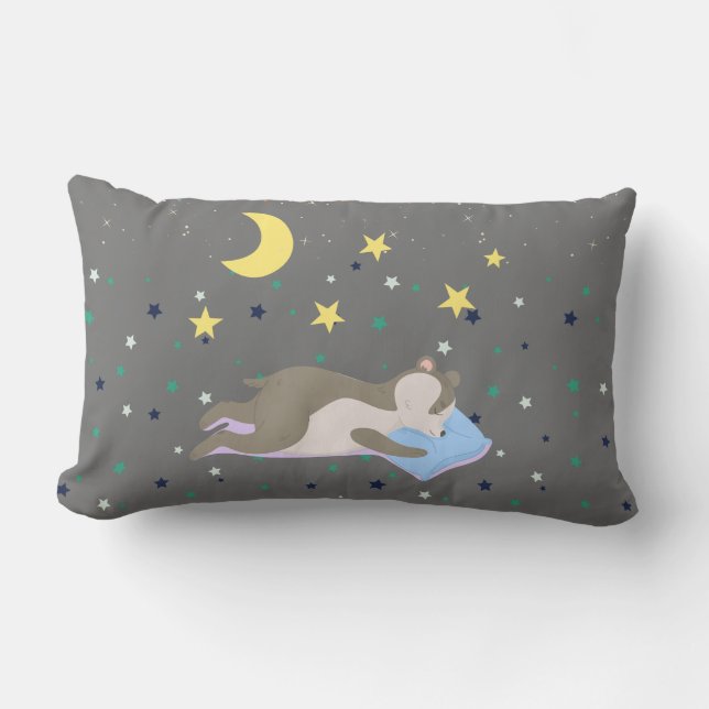Coussin Rectangle Adorables motifs gris enfants (Recto)