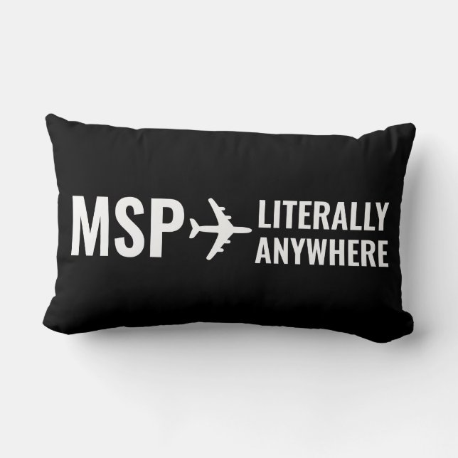 Coussin Rectangle Aéroport Code Voyage Adulte Nomade Noir Blanc (Verso)