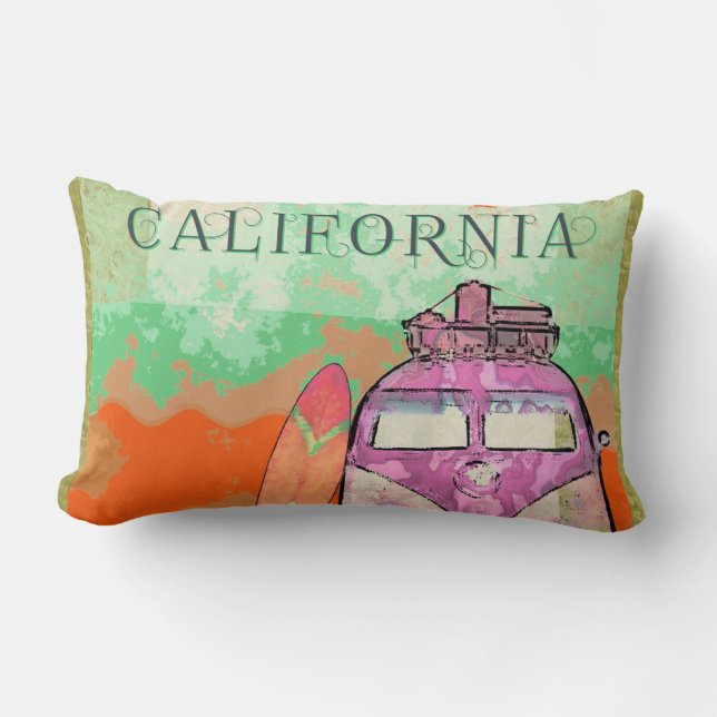 Coussin Rectangle Affiche de voyage en Californie (Recto)