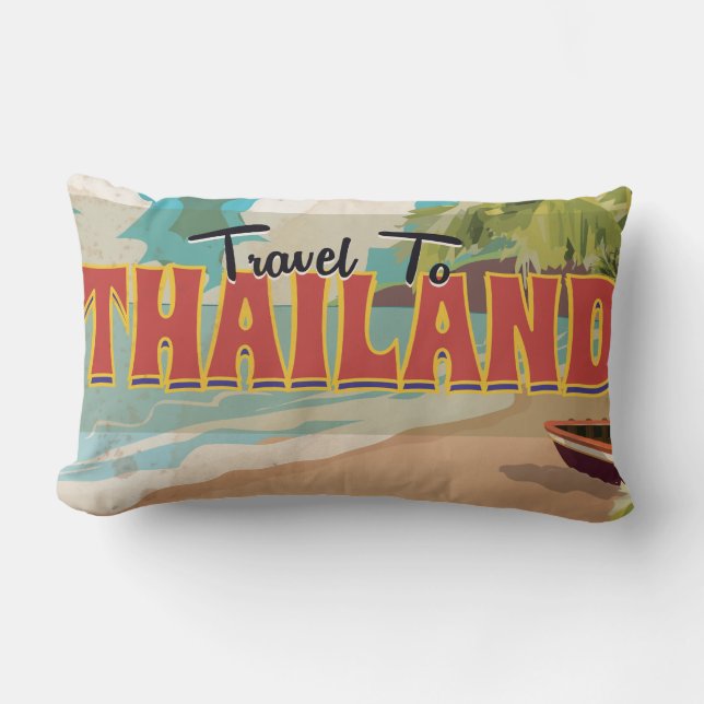 Coussin Rectangle Affiche de voyage en Thaïlande (Recto)