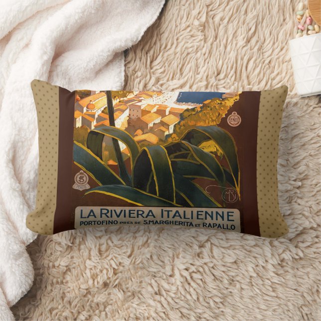Coussin Rectangle Affiche italienne Riviera Europe Italy Travel (Couverture)