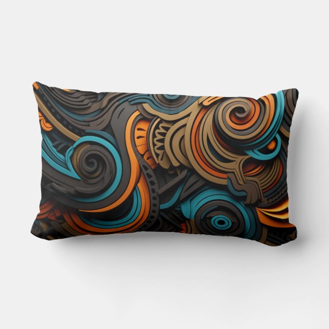 Coussin Rectangle Africain Vortex : Harmonie des Spirales Ethniques (Verso)