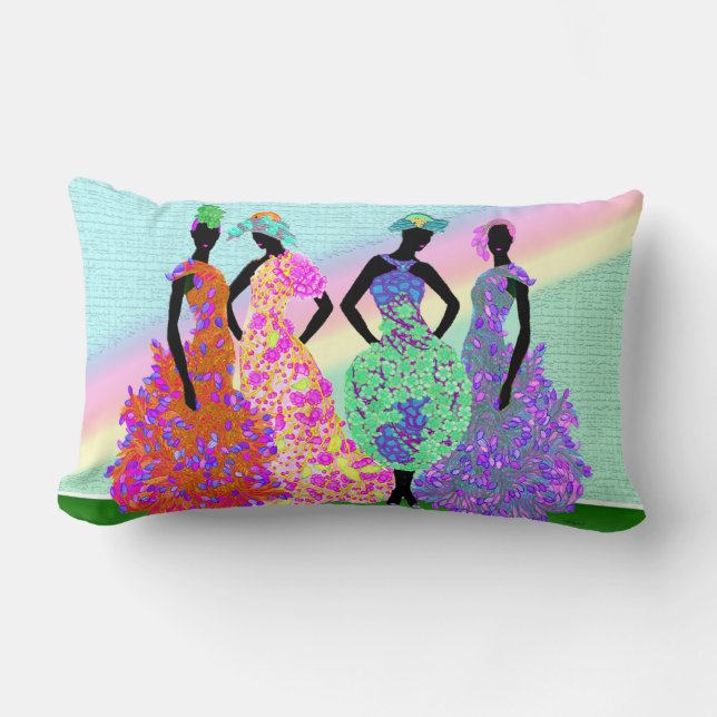 Coussin Rectangle African Rainbow Parade (Recto)