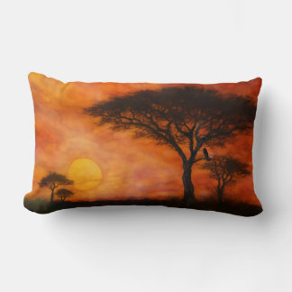 Coussin Rectangle African Serengheti Sunset - Alcohol ink art