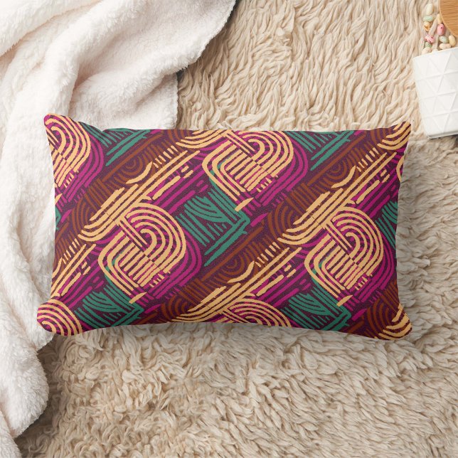 Coussin Rectangle Afrocentric Geometric Graphic Motif (Créateur téléchargé)