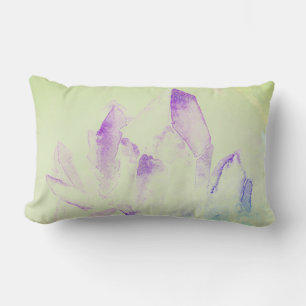 Coussin Rectangle Âge de cristaux modernes abstraits d'aquarelle de