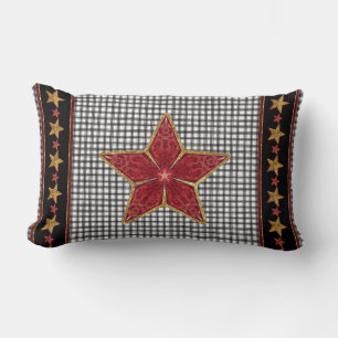 Coussin Rectangle Agritourisme Noël Star Art Ticking Stripe Plaid