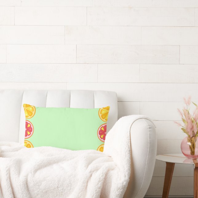 Coussin Rectangle Agrumes TROPICALES FRUITS D'ÉTÉ Citrons d'orange (Canapé)